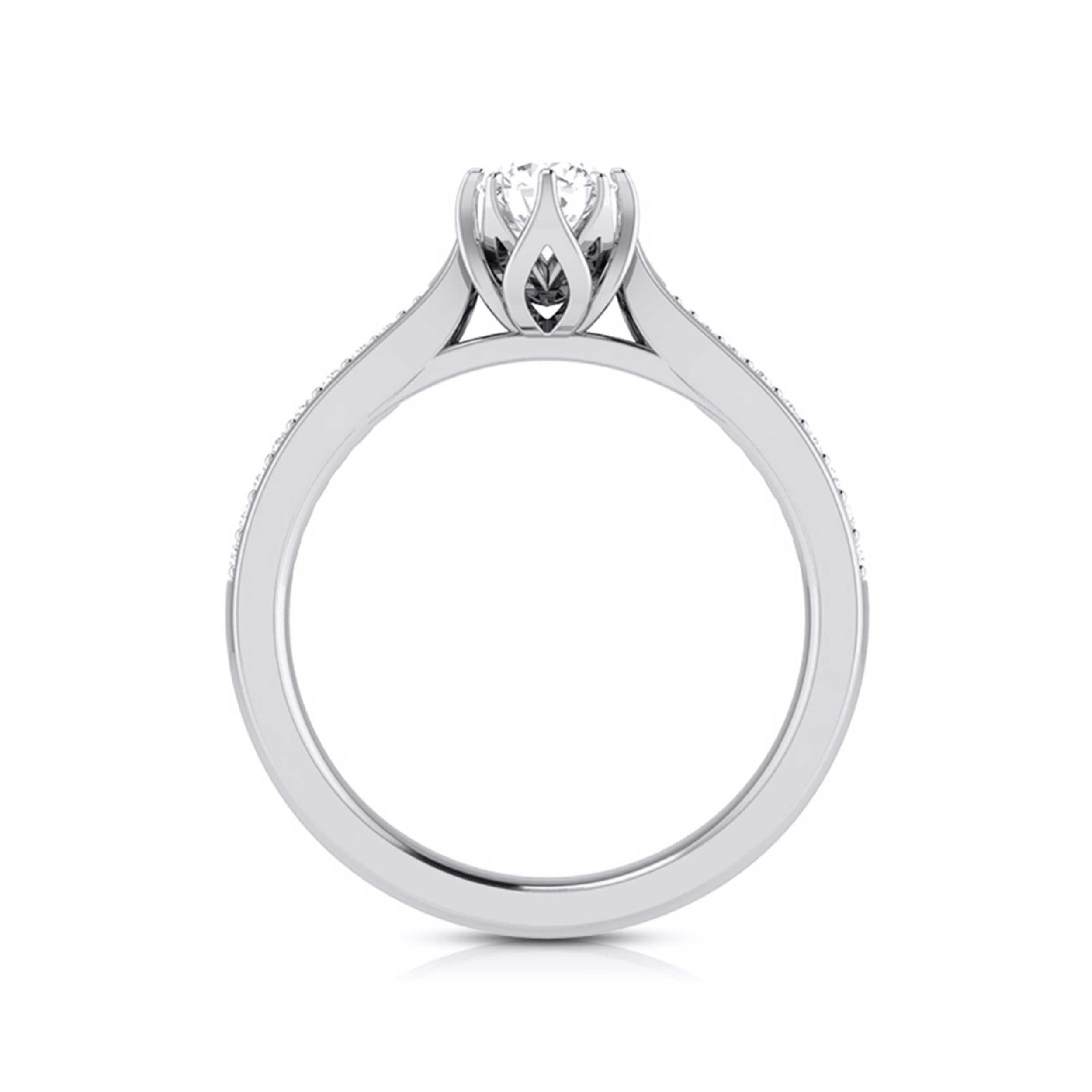 2-Carat Lab Grown Solitaire Diamond Shank Platinum Ring JL PT LG G 109-E   Jewelove.US