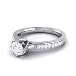 Load image into Gallery viewer, 70-Pointer Lab Grown Solitaire Diamond Shank Platinum Ring JL PT LG G 109-A
