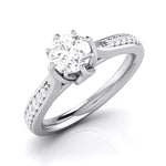 Load image into Gallery viewer, 2-Carat Lab Grown Solitaire Diamond Shank Platinum Ring JL PT LG G 109-E   Jewelove.US
