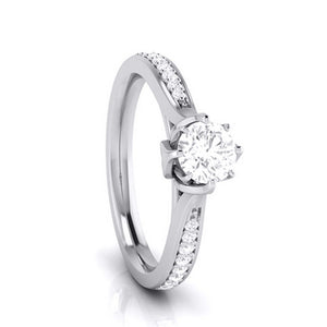 50-Pointer Lab Grown Solitaire Diamond Shank Platinum Ring JL PT LG G 109