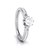 Load image into Gallery viewer, 2-Carat Lab Grown Solitaire Diamond Shank Platinum Ring JL PT LG G 109-E   Jewelove.US
