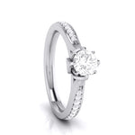Load image into Gallery viewer, 70-Pointer Solitaire Diamond Shank Platinum Ring JL PT G 109-B   Jewelove.US
