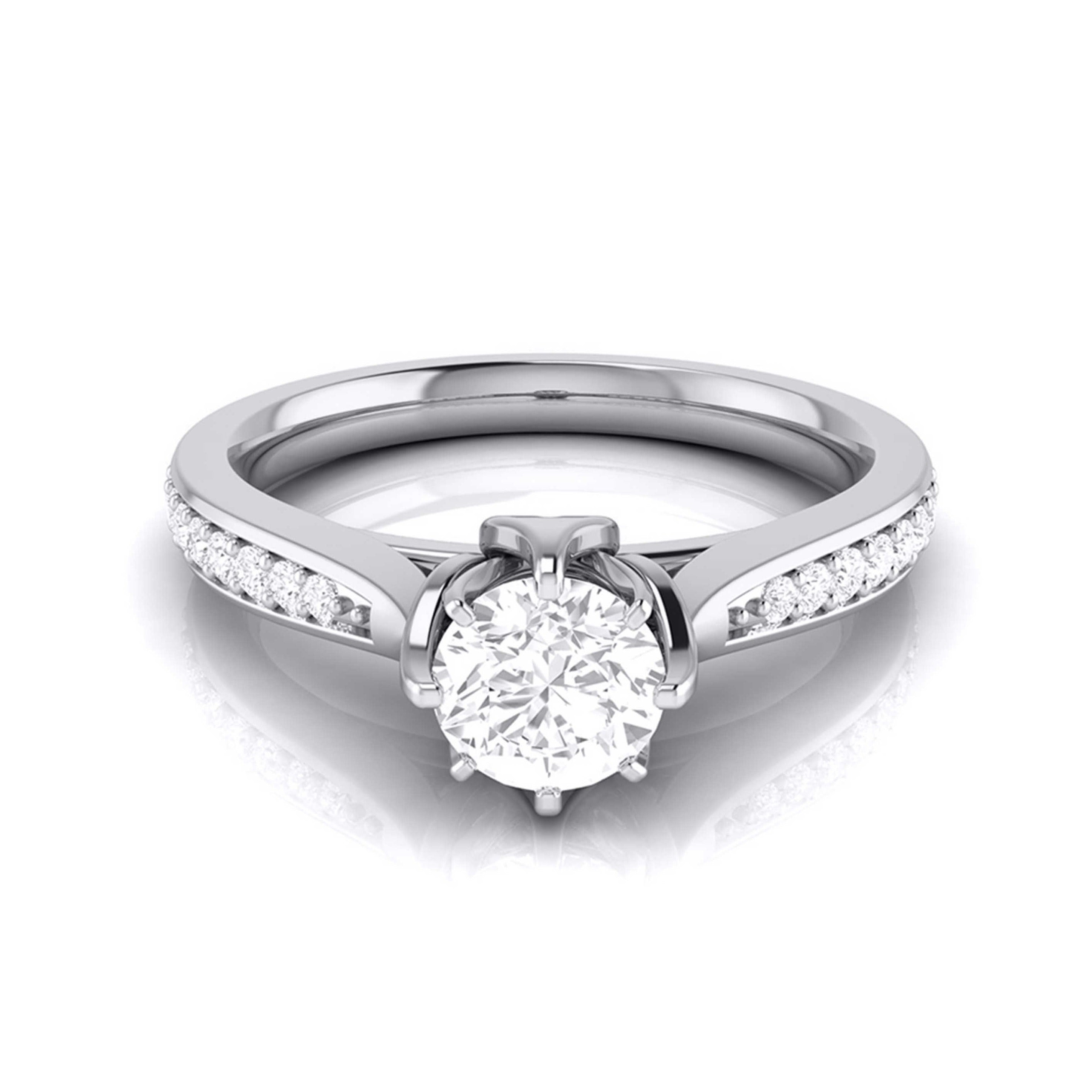 50-Pointer Lab Grown Solitaire Diamond Shank Platinum Ring JL PT LG G 109