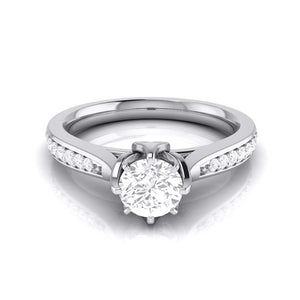 50-Pointer Lab Grown Solitaire Diamond Shank Platinum Ring JL PT LG G 109