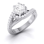 Load image into Gallery viewer, Curvy Platinum 30-Pointer Solitaire Engagement Ring for Women JL PT G 110   Jewelove.US
