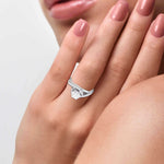 Load image into Gallery viewer, Curvy Platinum 30-Pointer Solitaire Engagement Ring for Women JL PT G 110   Jewelove.US
