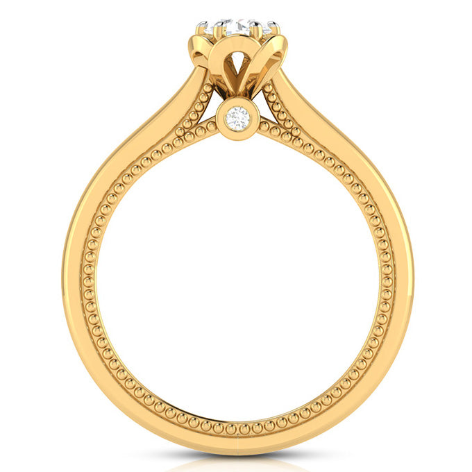 25-Pointer Solitaire Yellow Gold Milgrain Touch Ring JL AU G 111Y   Jewelove.US