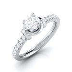 Load image into Gallery viewer, Designer Platinum 50-Pointer Solitaire Engagement Ring for Women with Diamond Accents JL PT G 113-B   Jewelove.US
