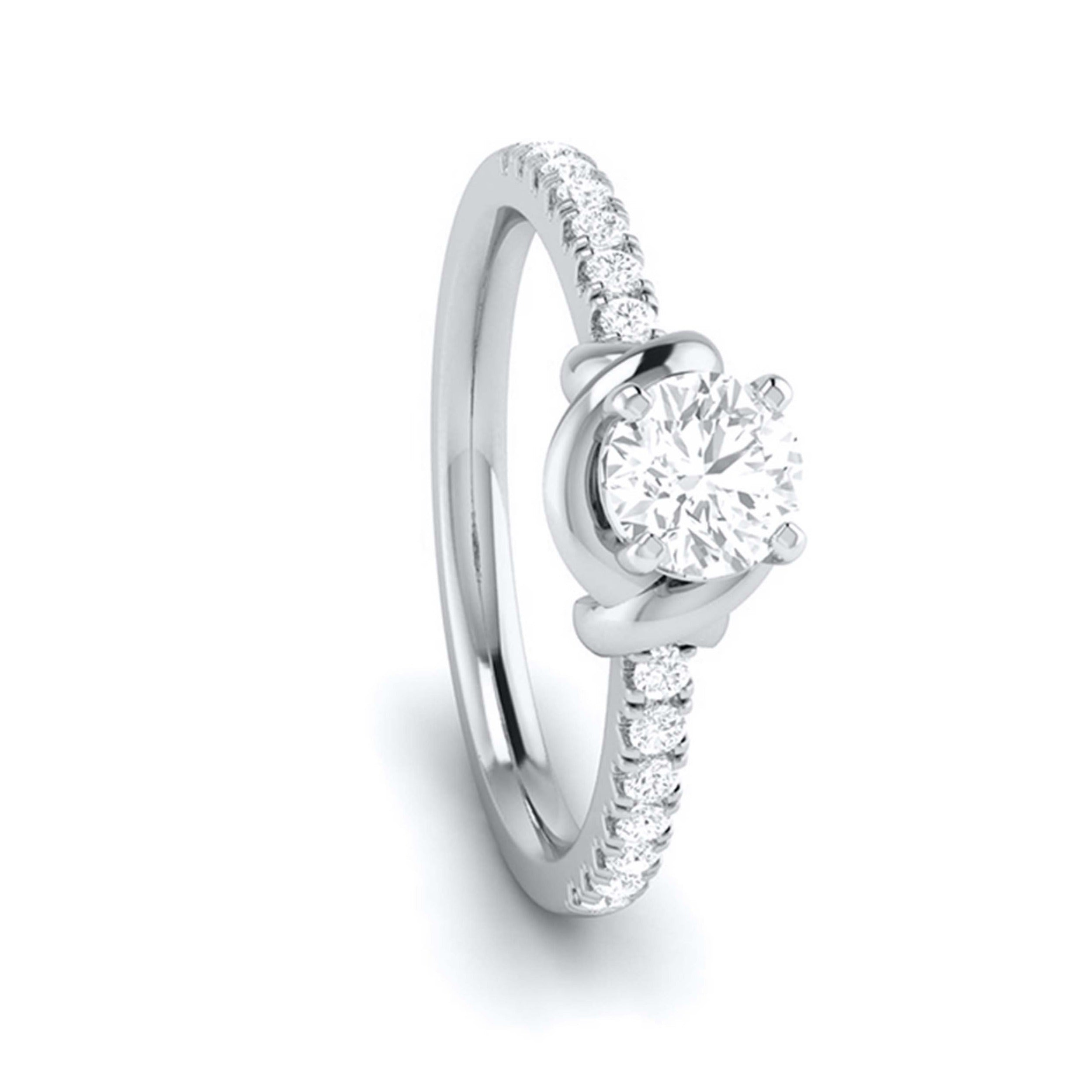 Designer Platinum 70-Pointer Solitaire Engagement Ring for Women with Diamond Accents JL PT G 113-C   Jewelove.US