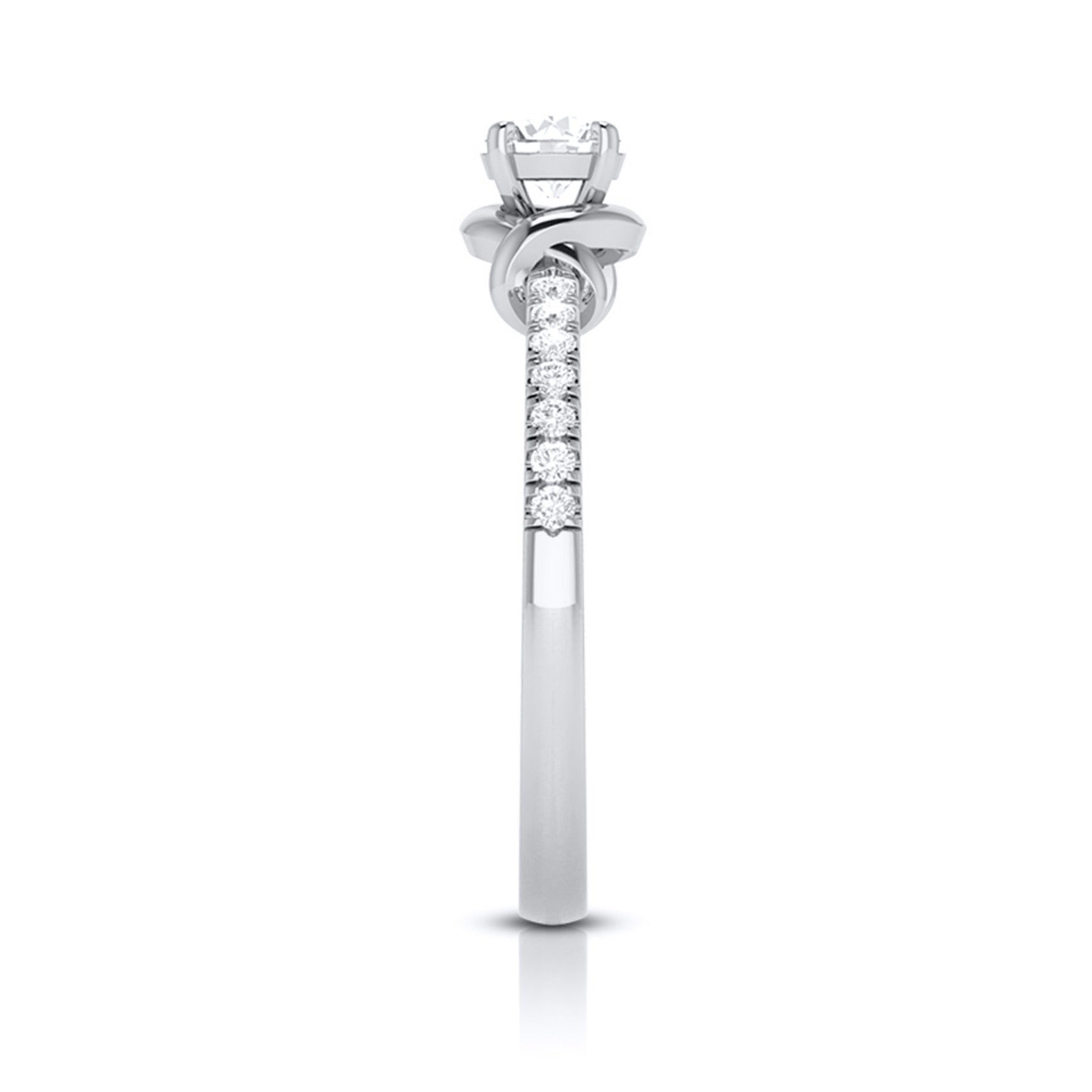 Designer Platinum 1-Carat Solitaire Engagement Ring for Women with Diamond Accents JL PT G 113-D   Jewelove.US