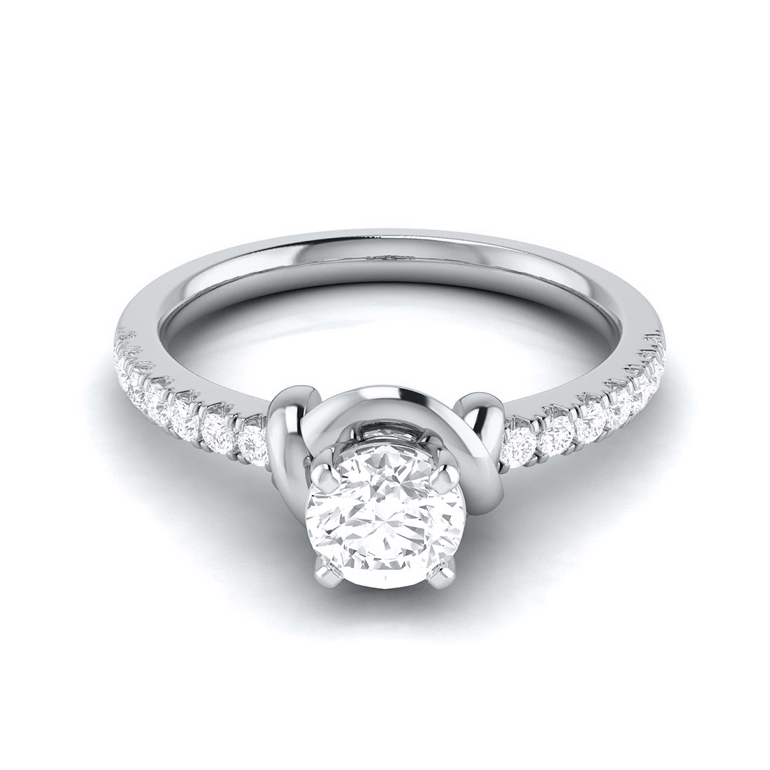 Designer Platinum 1-Carat Solitaire Engagement Ring for Women with Diamond Accents JL PT G 113-D   Jewelove.US