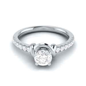 Designer Platinum 1-Carat Solitaire Engagement Ring for Women with Diamond Accents JL PT G 113-D   Jewelove.US
