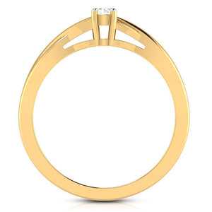 10-Pointer Single Diamond Twisted Shank 18K Yellow Gold Ring JL AU G 115Y   Jewelove.US