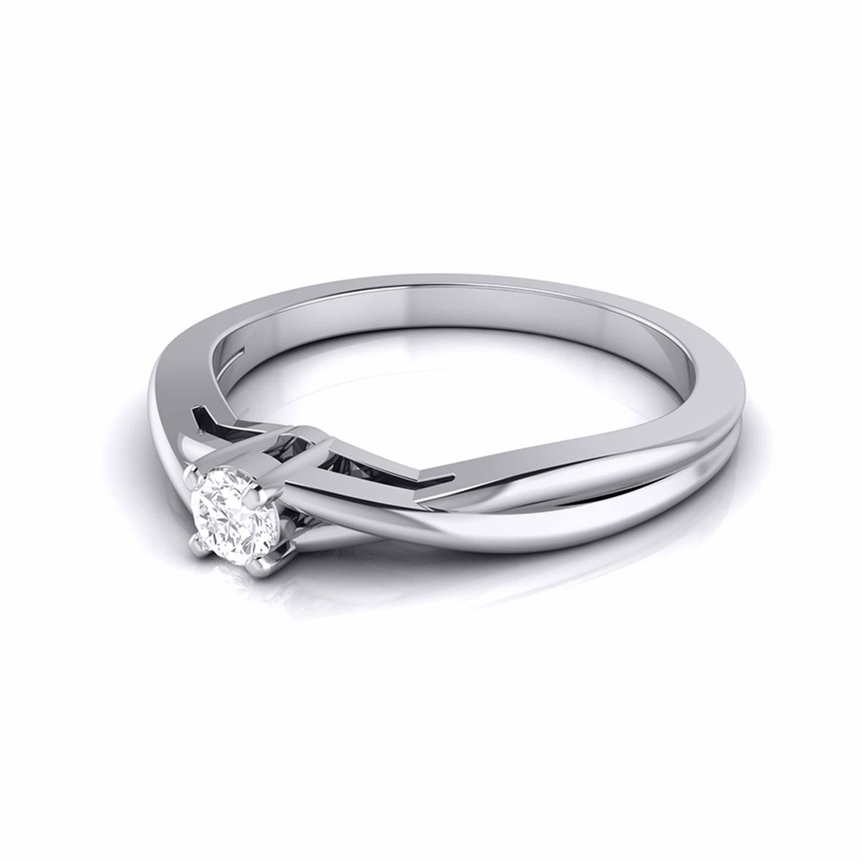 20-Pointer Platinum Solitaire Ring - Shank with a Twist JL PT G 115-A   Jewelove.US