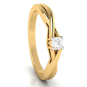 10-Pointer Single Diamond Twisted Shank 18K Yellow Gold Ring JL AU G 115Y   Jewelove.US