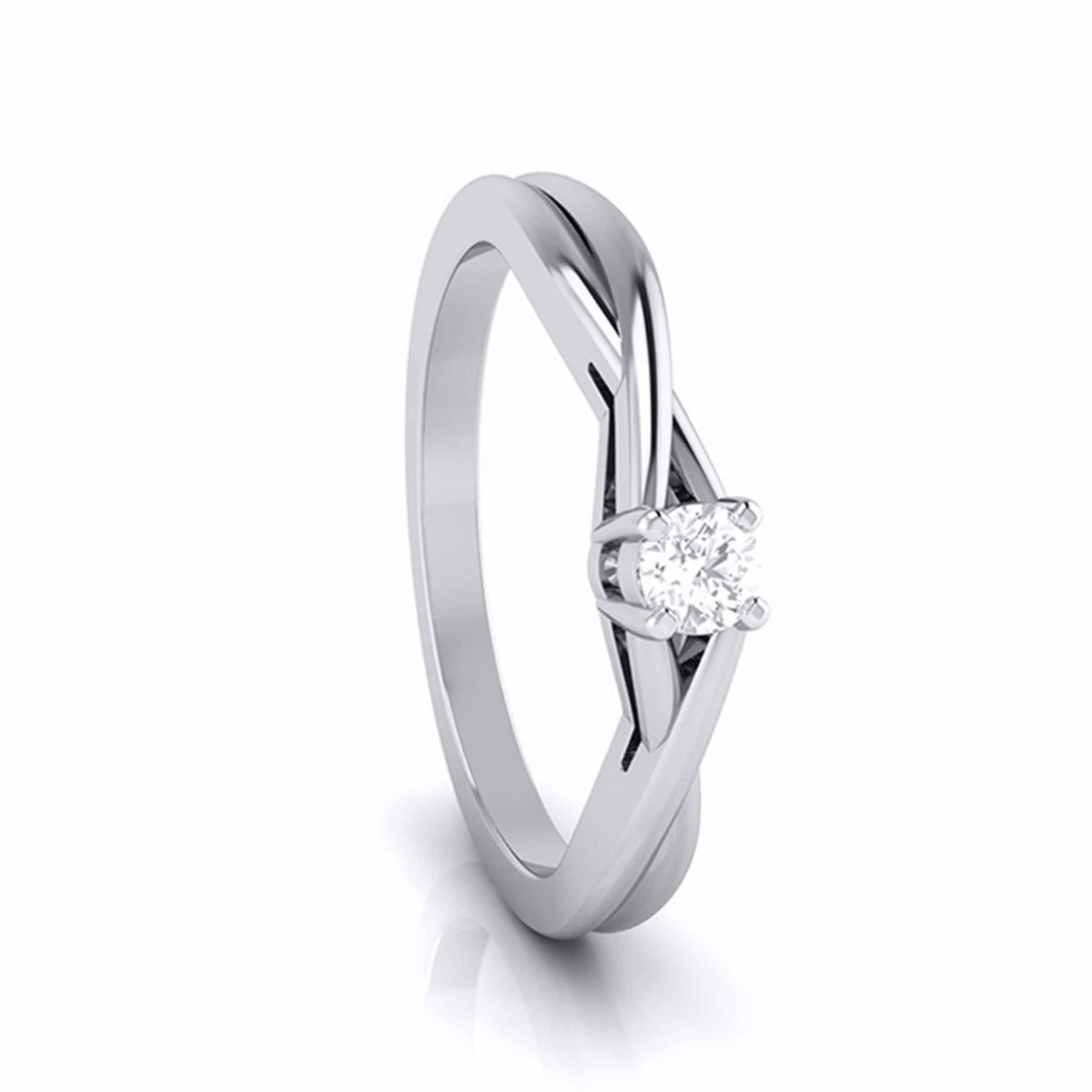 20-Pointer Platinum Solitaire Ring - Shank with a Twist JL PT G 115-A   Jewelove.US