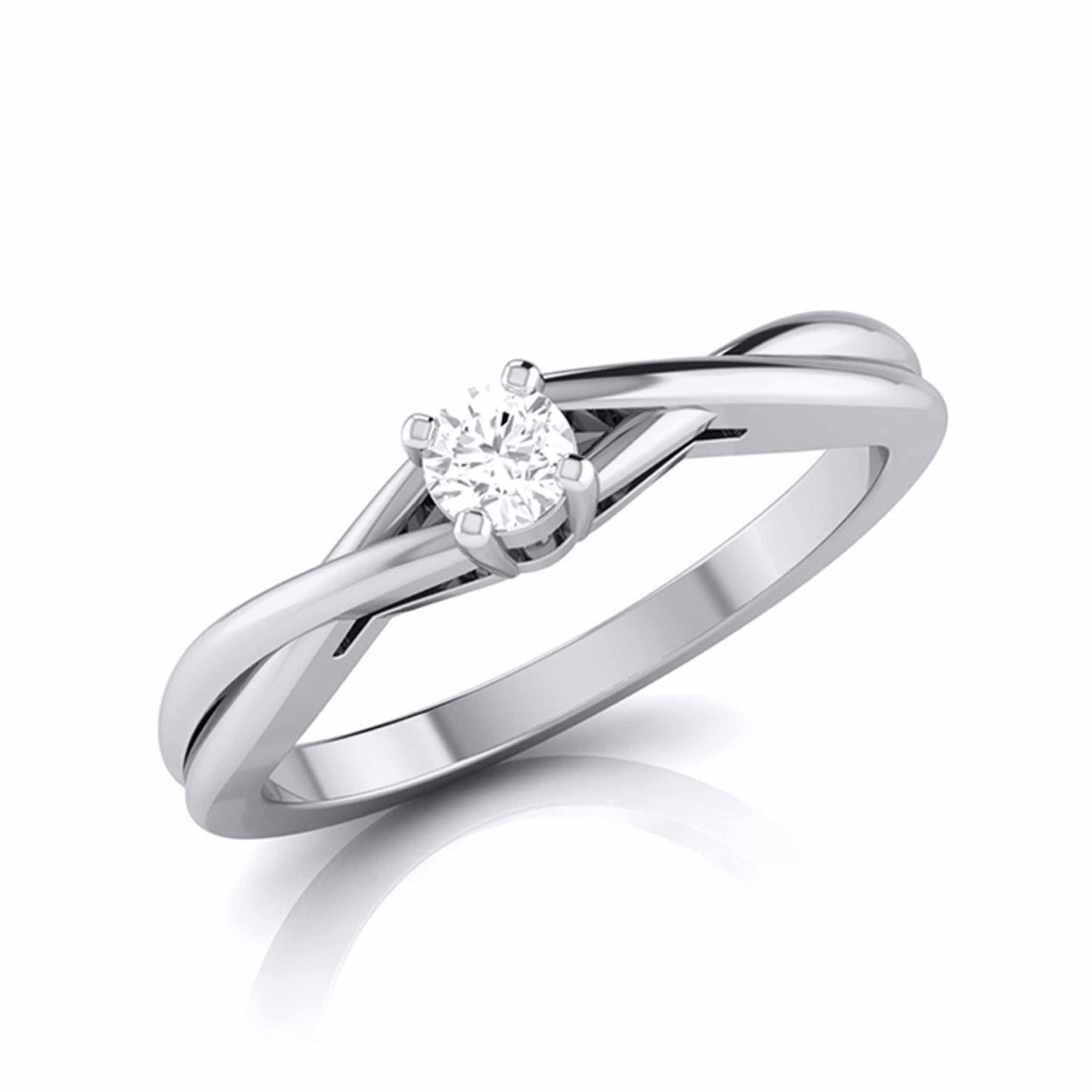 20-Pointer Platinum Solitaire Ring - Shank with a Twist JL PT G 115-A   Jewelove.US