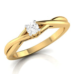 Load image into Gallery viewer, 10-Pointer Single Diamond Twisted Shank 18K Yellow Gold Ring JL AU G 115Y   Jewelove.US
