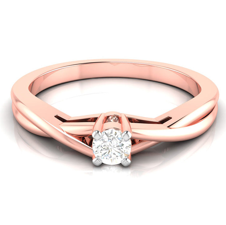 20-Pointer Single Diamond Twisted Shank 18K Rose Gold Ring JL AU G 115R-A   Jewelove.US