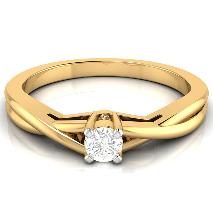 30-Pointer Single Diamond Twisted Shank 18K Yellow Gold Ring JL AU G 115Y-B   Jewelove.US