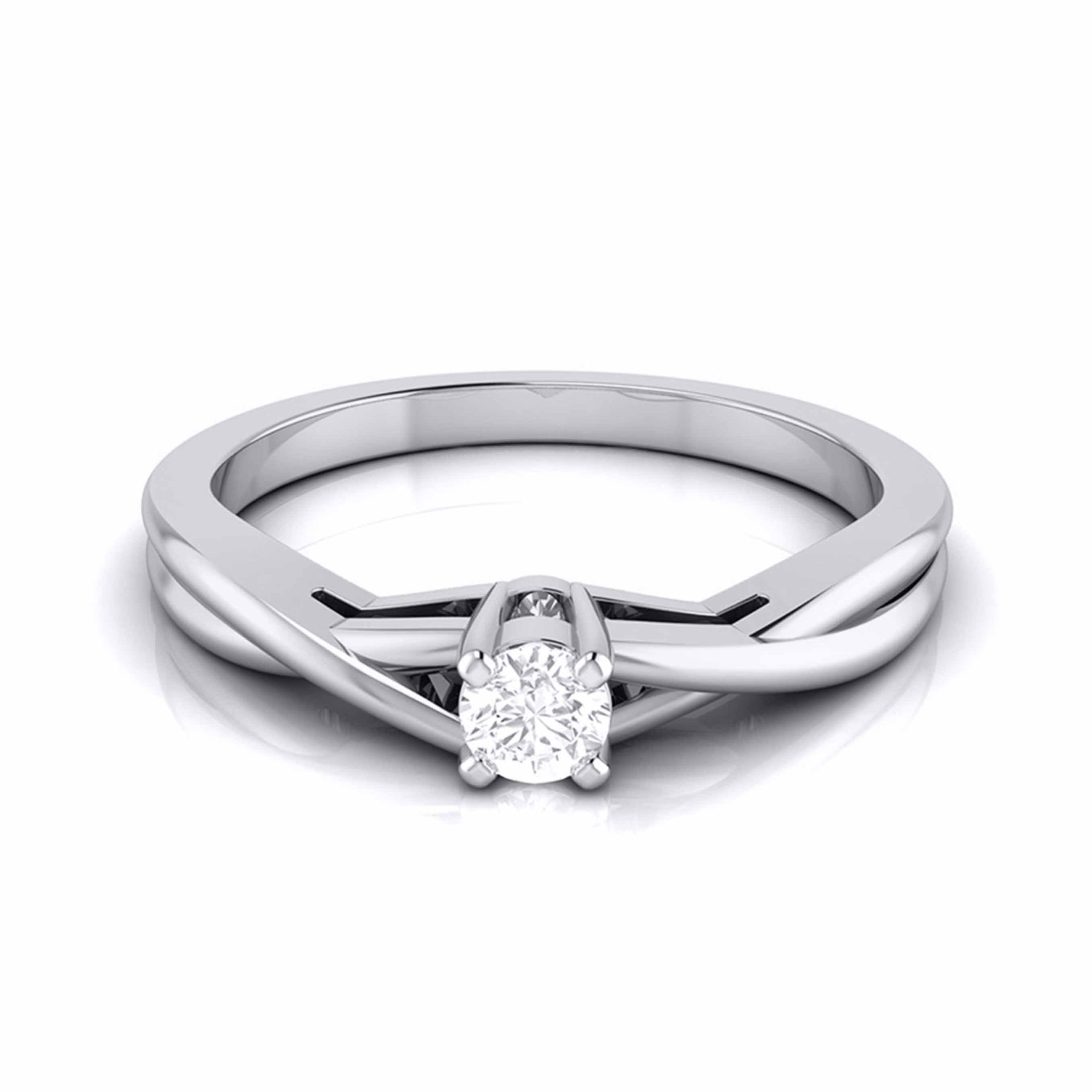 20-Pointer Platinum Solitaire Ring - Shank with a Twist JL PT G 115-A   Jewelove.US