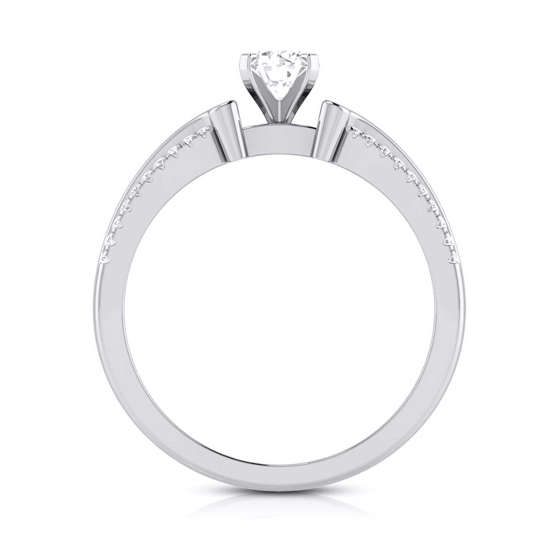 70-Pointer Solitaire Engagement Ring for Women with 2-Row Diamonds Shank JL PT G 116-B   Jewelove.US
