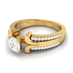 Load image into Gallery viewer, 1-Carat Solitaire with 2-Row Diamond Shank 18K Yellow Gold Ring JL AU G 116Y-C   Jewelove.US
