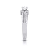 Load image into Gallery viewer, 1-Carat Solitaire Engagement Ring for Women with 2-Row Diamonds Shank JL PT G 116-C   Jewelove.US
