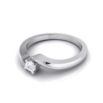 Load image into Gallery viewer, 20-Pointer Platinum Diamond Ring for Women with a Curve JL PT G 117-A   Jewelove.US
