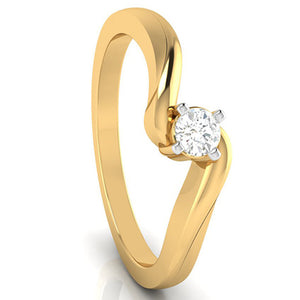 10-Pointer Diamond 18K Yellow Gold Ring for Women with a Curve JL AU G 117Y   Jewelove.US