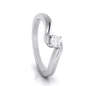 20-Pointer Platinum Diamond Ring for Women with a Curve JL PT G 117-A   Jewelove.US