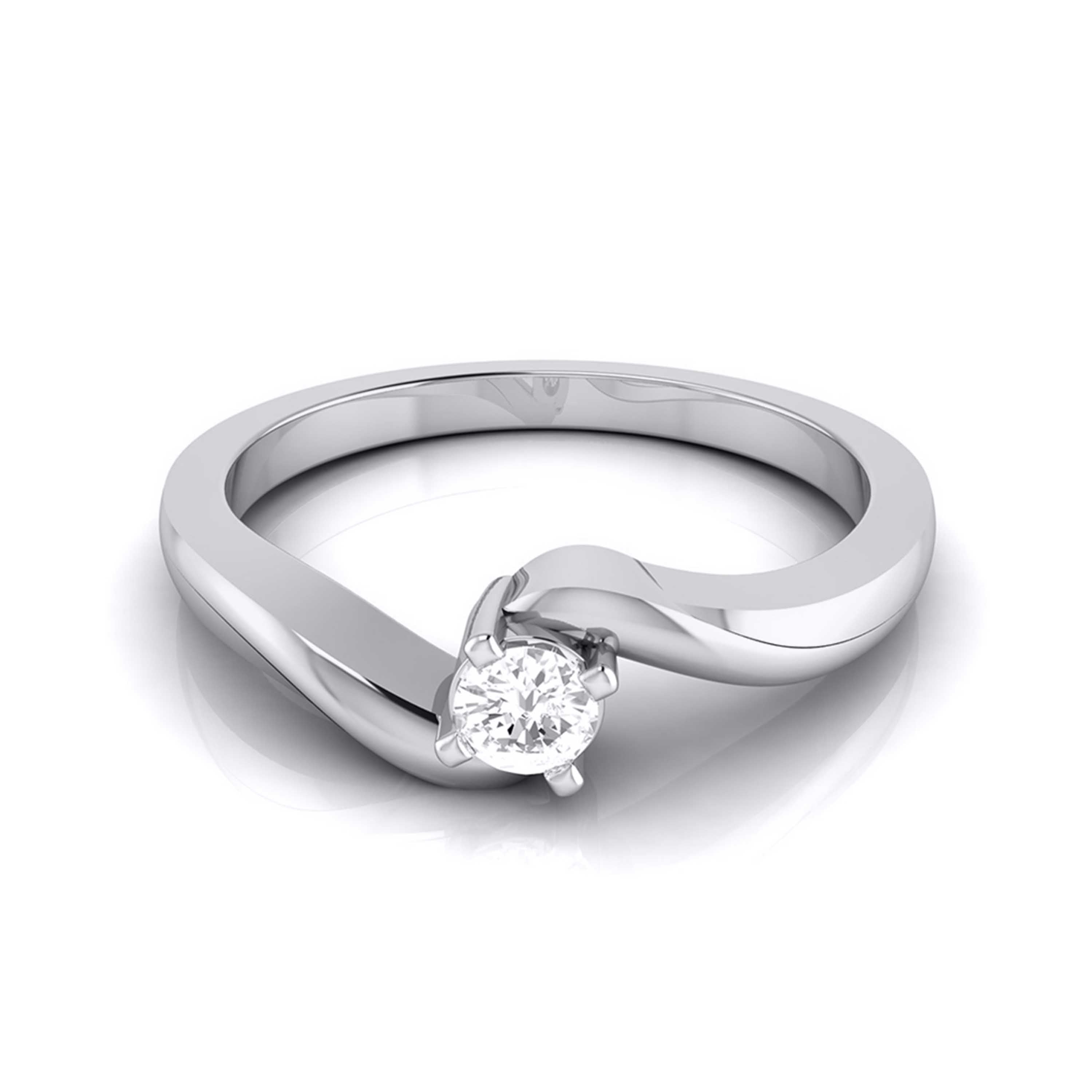 20-Pointer Platinum Diamond Ring for Women with a Curve JL PT G 117-A   Jewelove.US