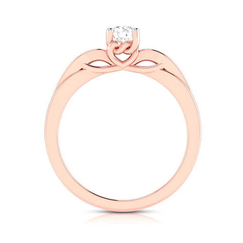 50-Pointer Lab Grown Solitaire Diamond Shank 18K Rose Gold with Hidden Heart JL AU LG G-118R-A   Jewelove.US