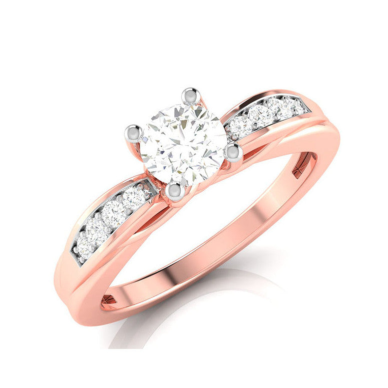 70-Pointer Lab Grown Solitaire Diamond Shank 18K Rose Gold with Hidden Heart JL AU LG G-118R-B   Jewelove.US