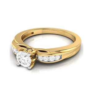 70-Pointer Solitaire Diamond Shank 18K Yellow Gold with Hidden Heart JL AU G 118Y-B   Jewelove.US