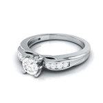 Load image into Gallery viewer, 50-Pointer Solitaire Platinum Engagement Ring with a Hidden Heart JL PT G 118-A   Jewelove.US
