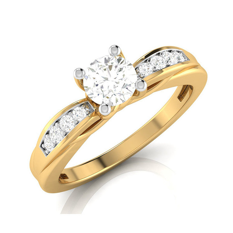 70-Pointer Solitaire Diamond Shank 18K Yellow Gold with Hidden Heart JL AU LG G-118Y-B   Jewelove.US