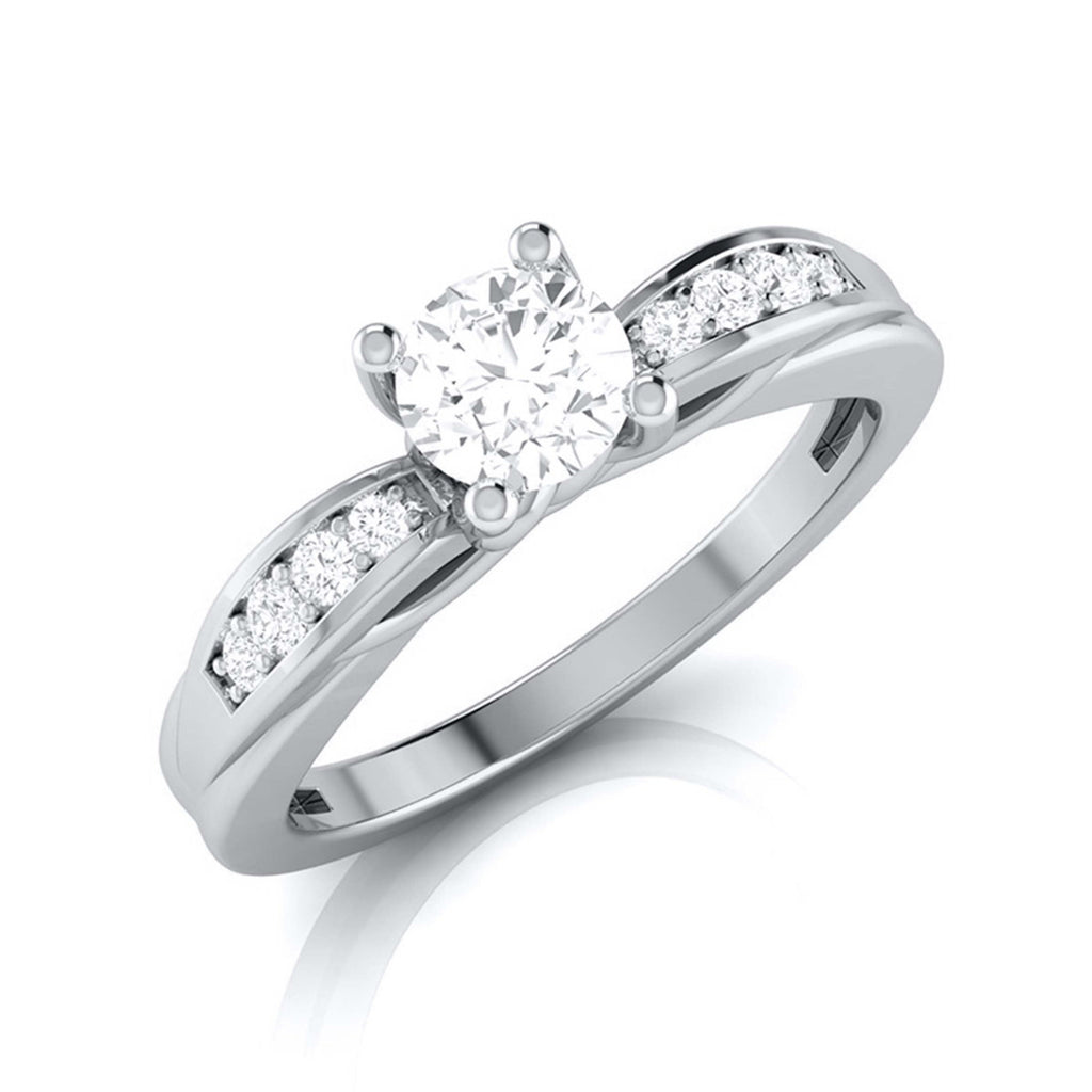 70-Pointer Solitaire Platinum Engagement Ring with a Hidden Heart JL PT G 118-B  J-VS Jewelove.US
