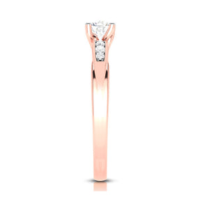 50-Pointer Solitaire Diamond Shank 18K Rose Gold with Hidden Heart JL AU G 118R-A   Jewelove.US