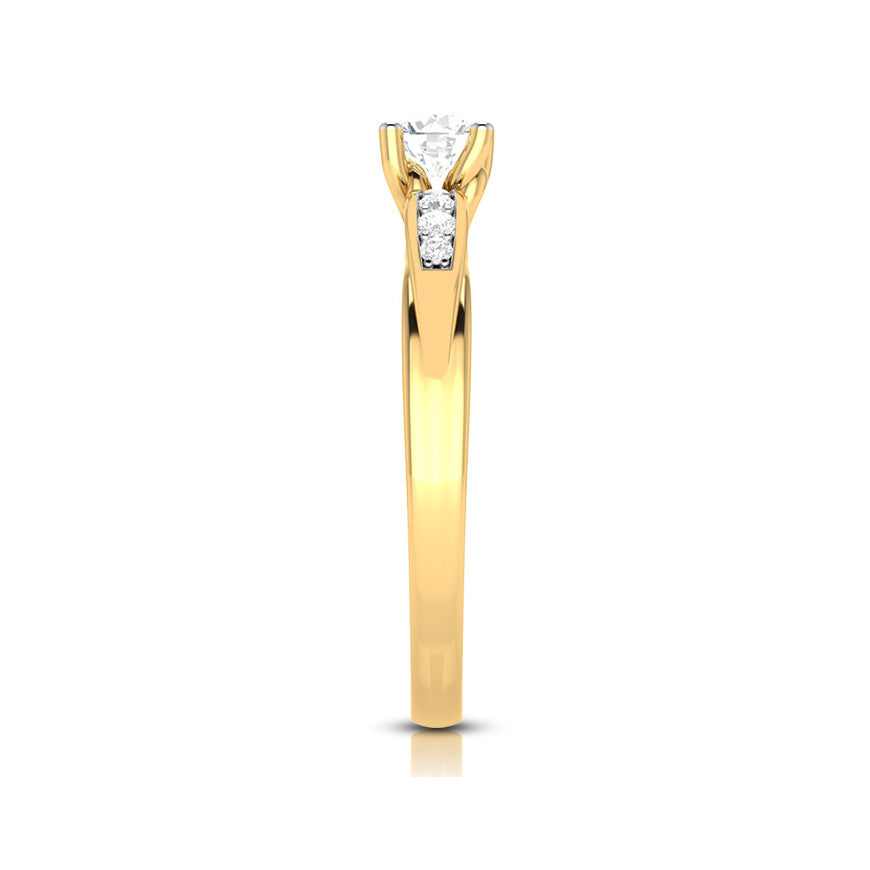 50-Pointer Solitaire Diamond Shank 18K Yellow Gold with Hidden Heart JL AU G 118Y-A   Jewelove.US