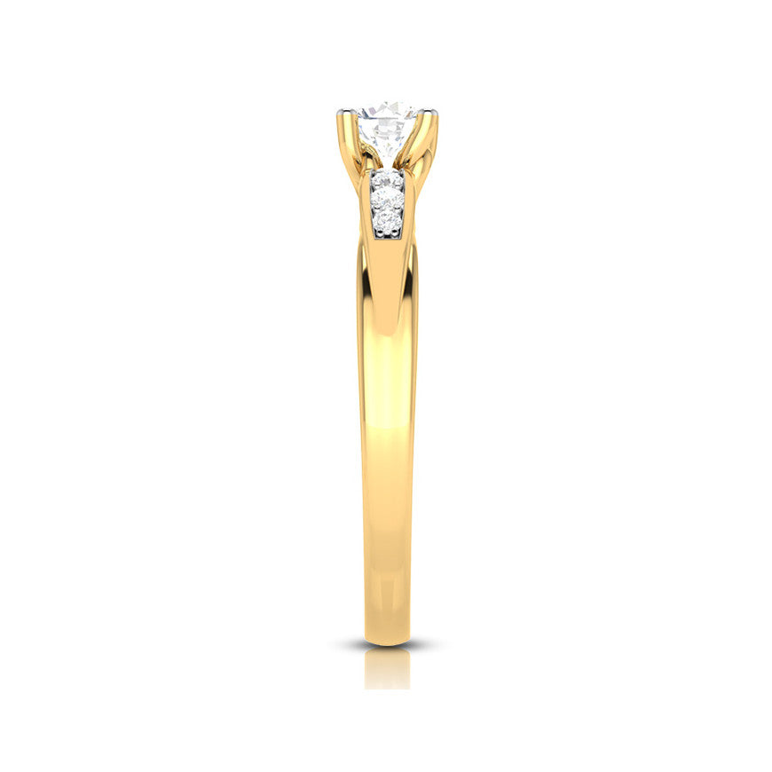 70-Pointer Solitaire Diamond Shank 18K Yellow Gold with Hidden Heart JL AU LG G-118Y-B   Jewelove.US