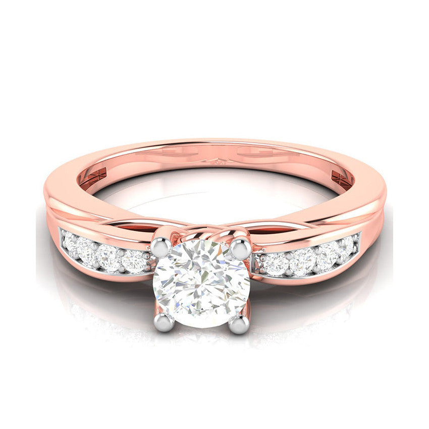 50-Pointer Lab Grown Solitaire Diamond Shank 18K Rose Gold with Hidden Heart JL AU LG G-118R-A   Jewelove.US