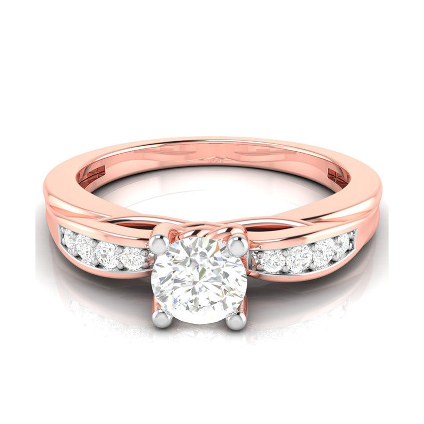 1-Carat Solitaire Diamond Shank 18K Rose Gold Ring with Hidden Heart JL AU G 118R-C   Jewelove.US