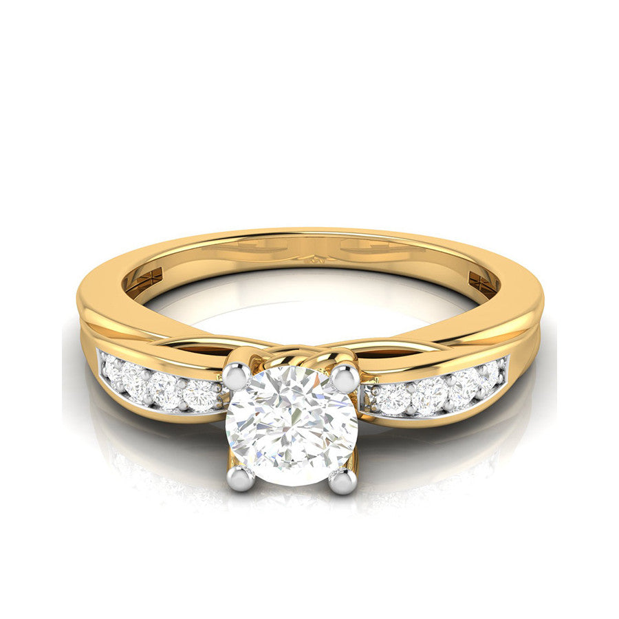50-Pointer Solitaire Diamond Shank 18K Yellow Gold with Hidden Heart JL AU LG G-118Y-A   Jewelove.US