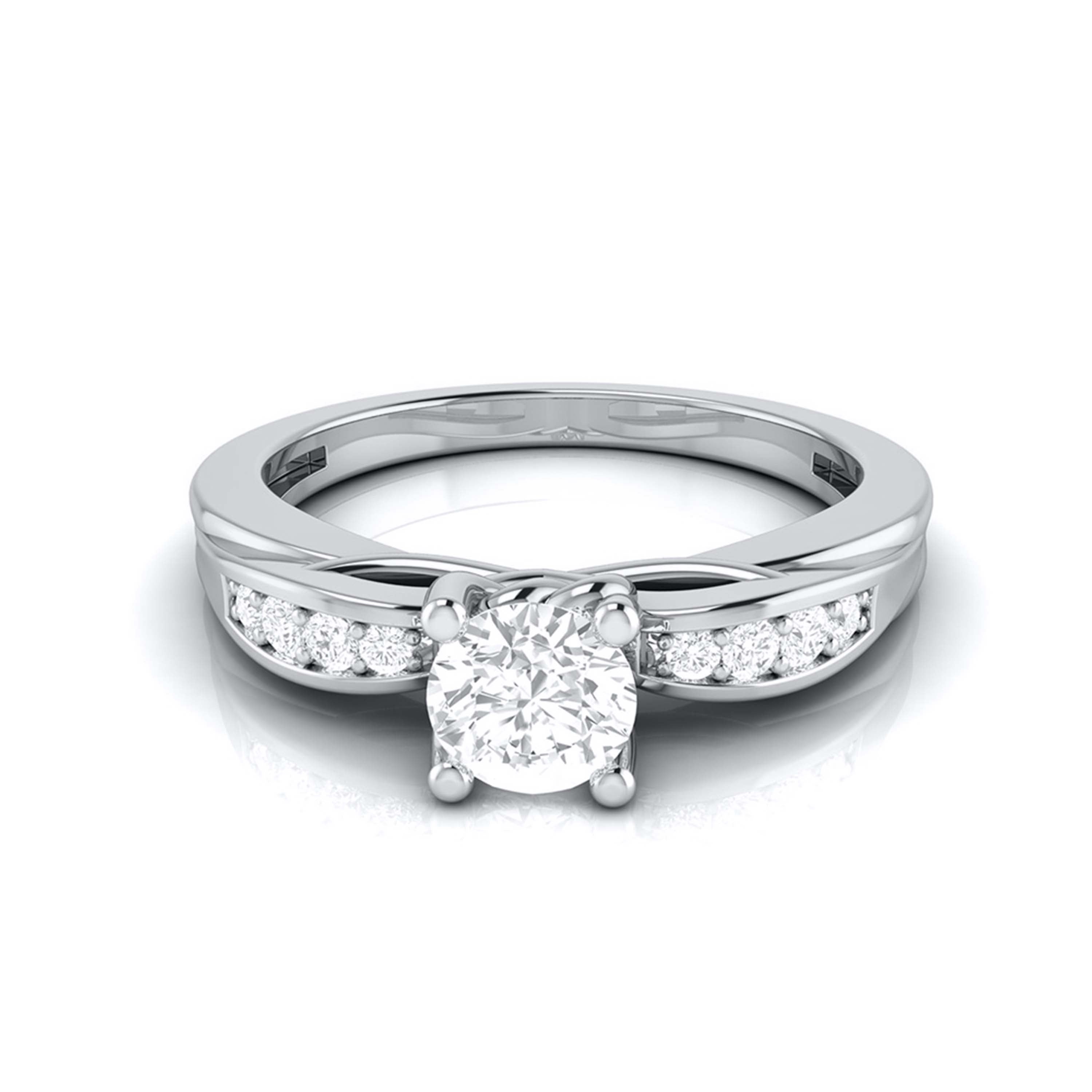 70-Pointer Solitaire Platinum Engagement Ring with a Hidden Heart JL PT G 118-B   Jewelove.US