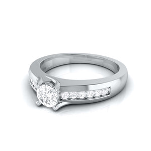 1-Carat Platinum Solitaire Engagement Ring for Women with Accent Diamonds JL PT G 119-C   Jewelove.US