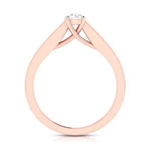 50-Pointer Lab Grown Solitaire 18K Rose Gold Diamond Shank Ring JL AU LG G-120R-A   Jewelove.US