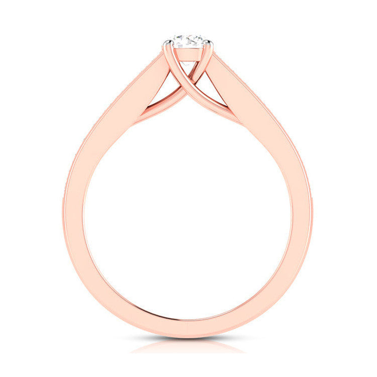 50-Pointer Solitaire 18K Rose Gold Diamond Shank Ring JL AU G 120R-A   Jewelove.US