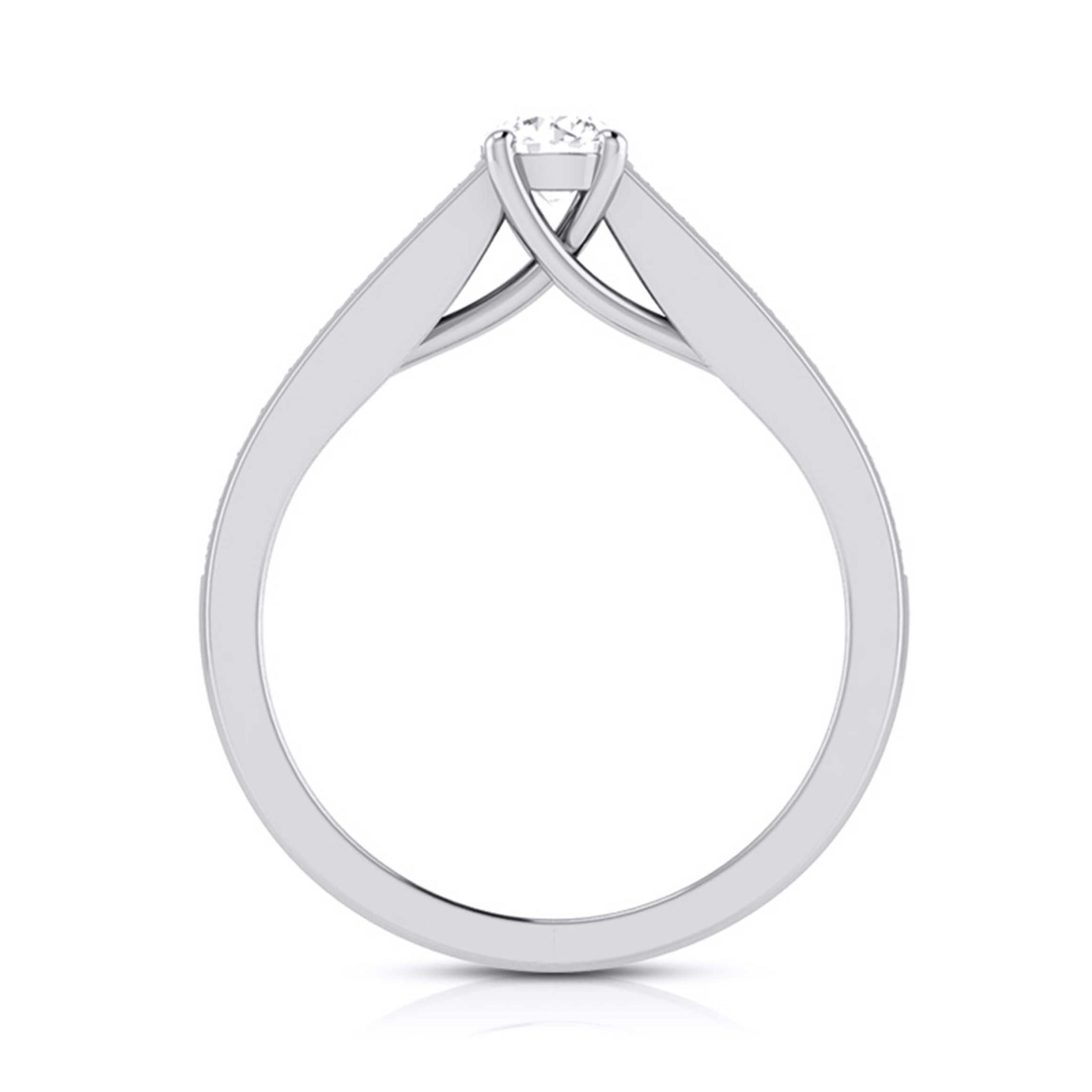 1-Carat Raised Solitaire Platinum Diamond Shank Engagement Ring JL PT G 120-C   Jewelove.US