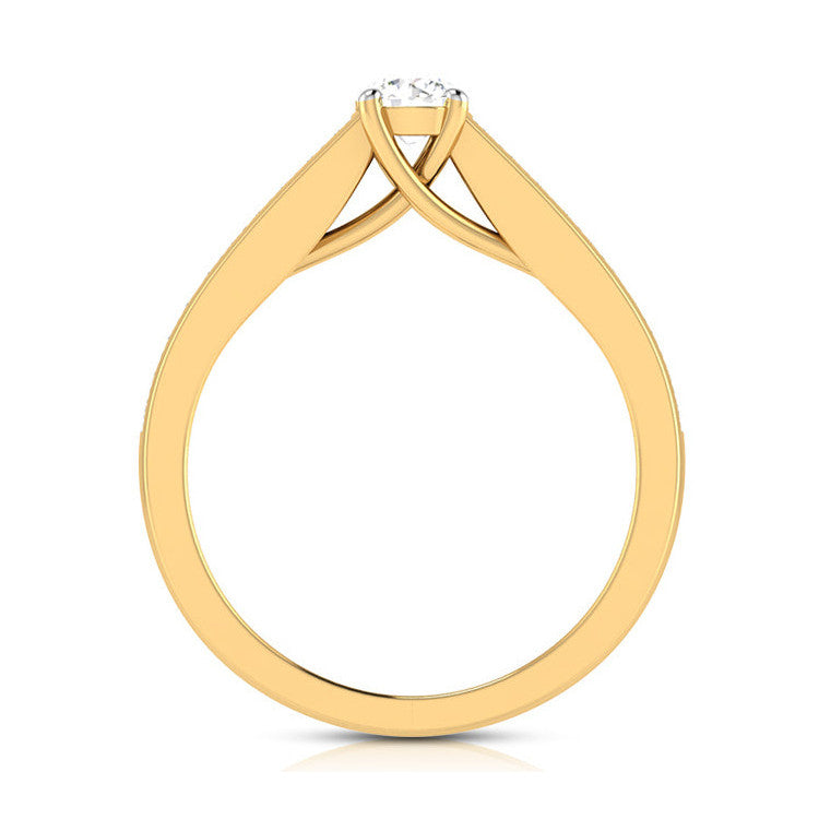 70-Pointer Solitaire 18K Yellow Gold Diamond Shank Ring JL AU G 120Y-B   Jewelove.US